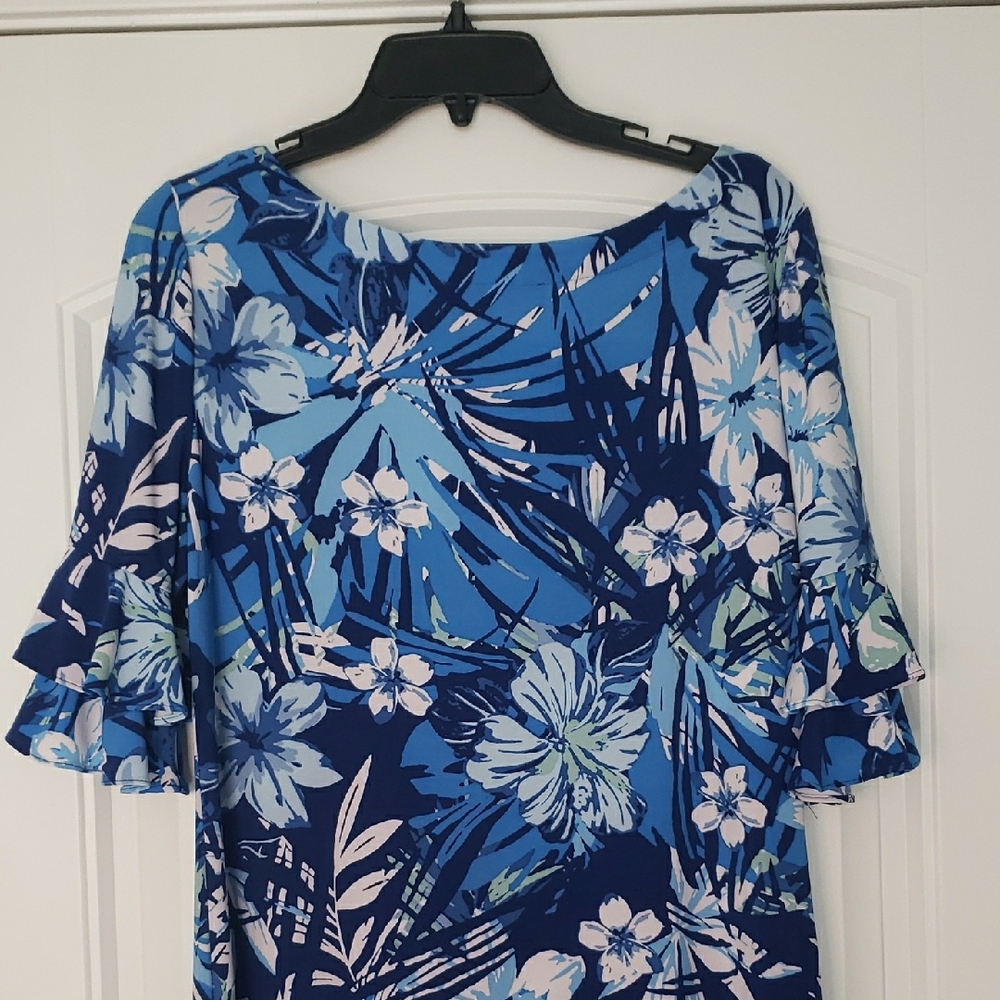 Cappagallo Blue Floral Dress - Picture 5 of 7